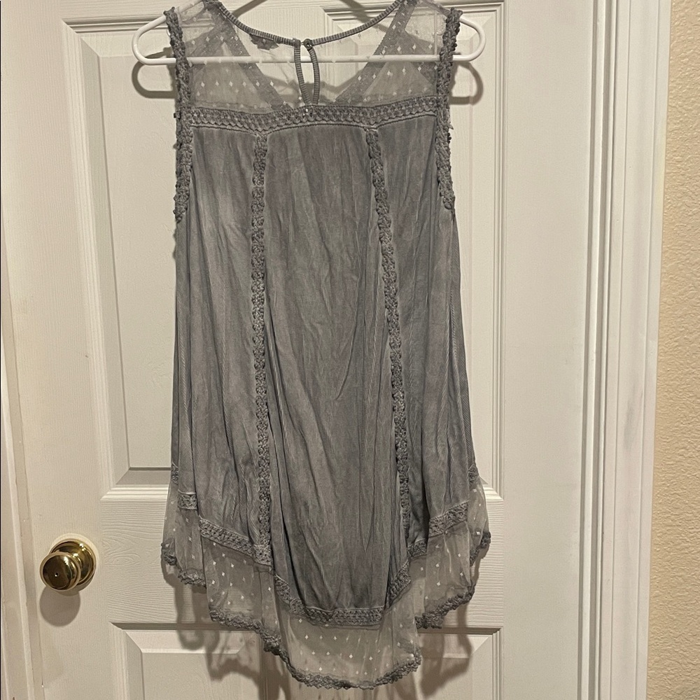POL Gray Mesh Knit Top - Picture 3 of 4